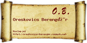 Oreskovics Berengár névjegykártya